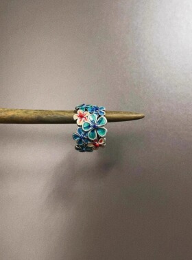 Vintage古着 Enamel flowers戒指