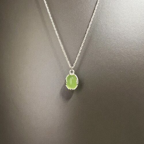 Vintage古着 Green cat's eye项链