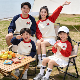 2026新款亲子装春装卫衣ins风小清新简约感母女装旅游拍照服