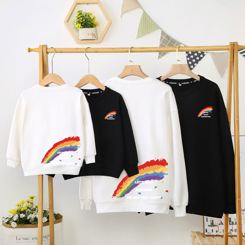 时尚彩虹亲子装2025新款春秋款卫衣一家三口全家装班服定制家庭装,童装/婴儿装/亲子装,亲子装/亲子时装,淘宝优惠券,粉丝福利购,淘宝优惠卷