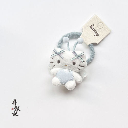 儿童卡通可爱kt猫咪鸭子长耳兔扎马尾发圈皮筋女碎发头绳发绳头饰