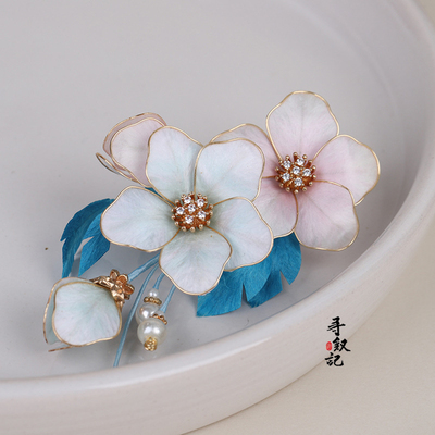 云裳花羽非遗手工蚕丝掐丝发夹