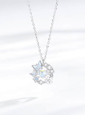 【免费刻字】蝶之爱恋蝴蝶纯银项链女锁骨链高级感轻奢礼物送女友