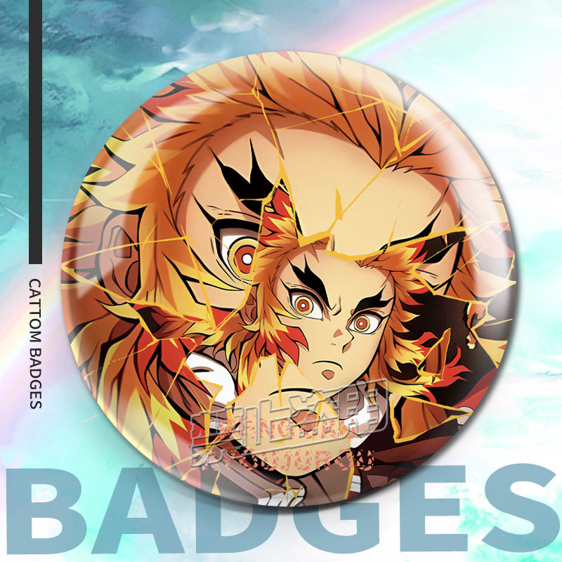 鬼灭之刃吧唧周边吧唧反光加厚谷子徽章时透无一郎富冈义勇蝴蝶忍