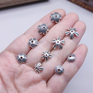 泰国清迈手工银手链项链配件花托diy手作串珠材料100元包邮761 0