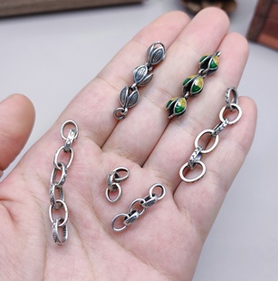 671 S925纯银手链项链配件链条尾链diy手作材料延长链100元 包邮