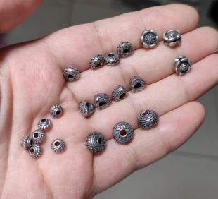 278 S925纯银散珠diy手链项链串珠配件配饰材料隔珠100元 包邮