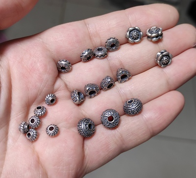 S925纯银散珠diy手链项链串珠配件配饰材料隔珠100元包邮278 8