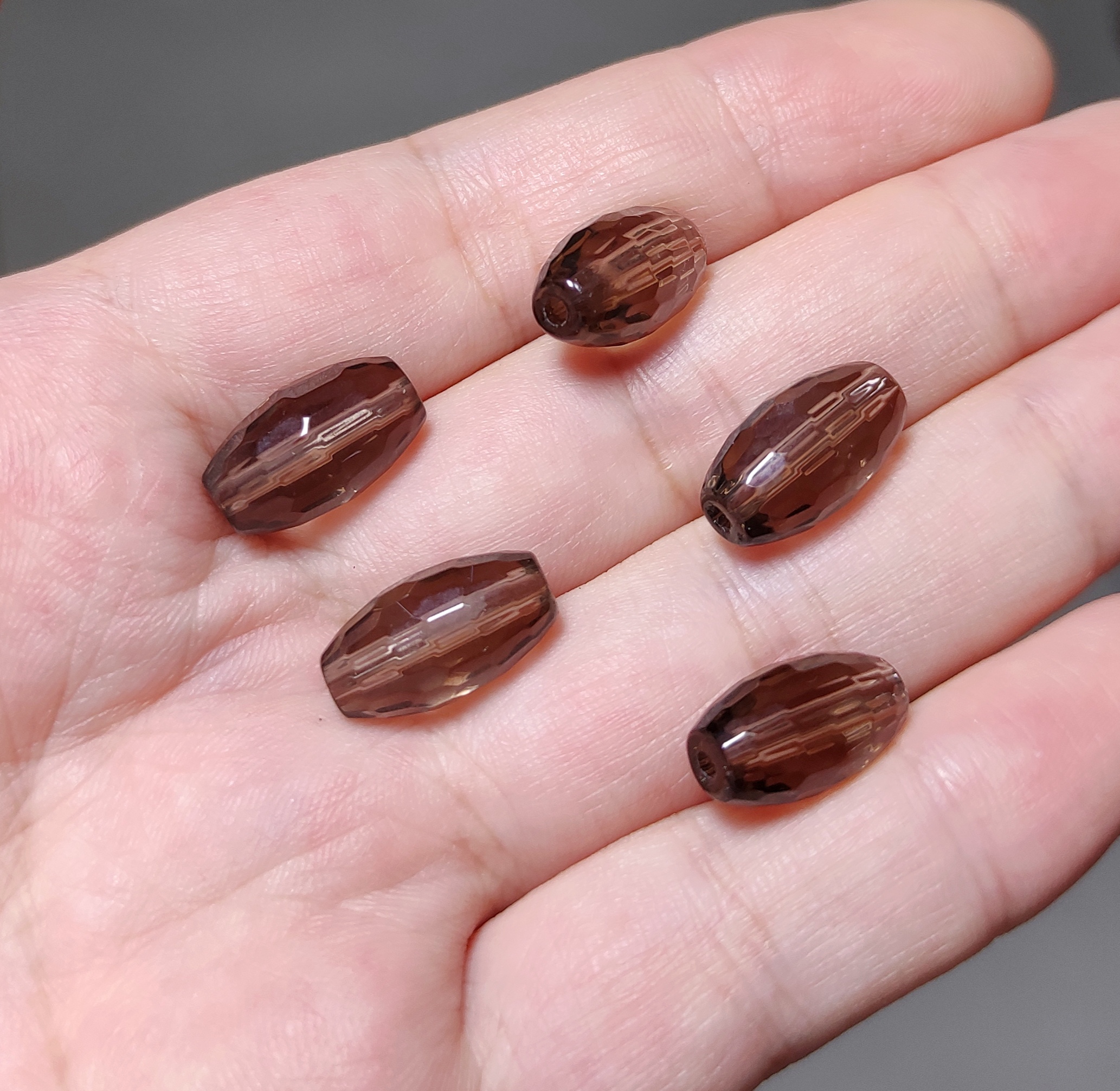 天然茶晶切面米珠手链项链配件diy手作串珠材料配饰满100元包邮