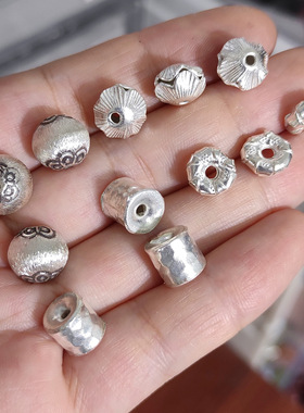 泰国清迈手工银白色飞碟隔片手链项链配件diy材料100元包邮783 6