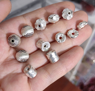 泰国清迈手工银白色飞碟隔片手链项链配件diy材料100元包邮783 0