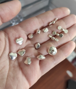 泰国清迈手工银爱心配件手链项链diy配件材料满100元包邮127 0