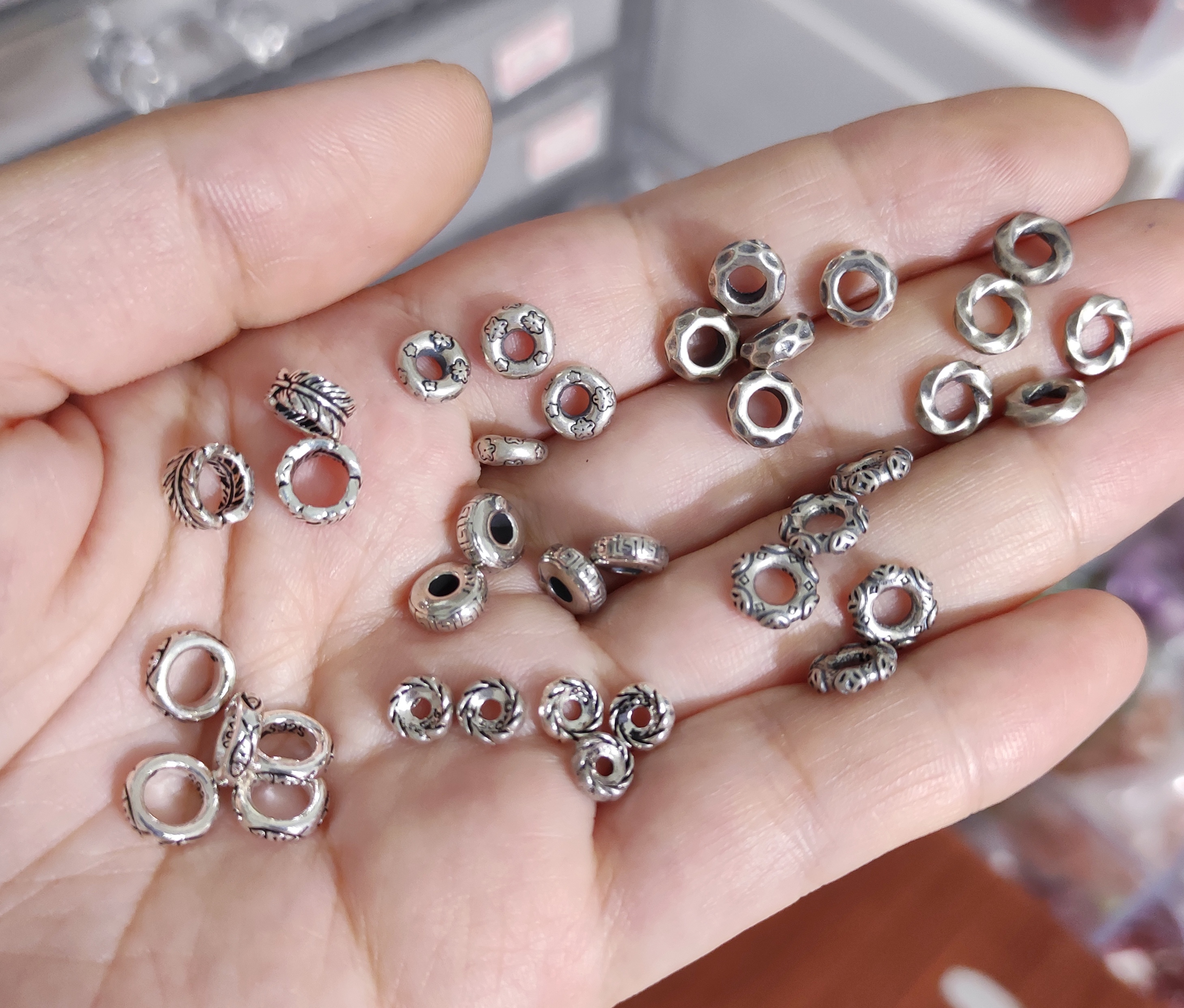 S925纯银盘缠跑环隔片手链项链配件diy手作材料100元包邮251 78