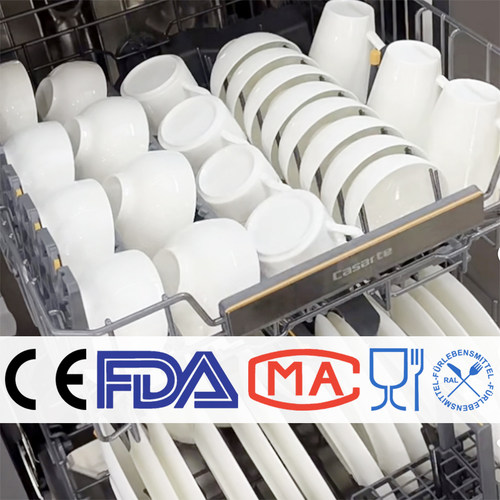 纯白耐高温骨瓷洗碗机专用餐具