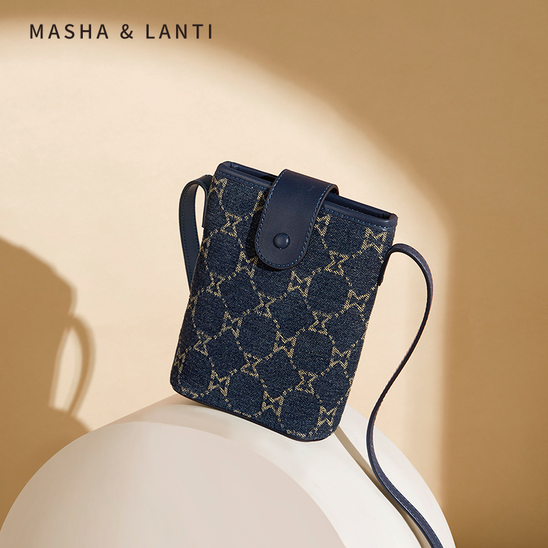 马莎兰缇丹宁牛仔手机包女斜挎2025新款帆布包女包高级感迷你小包