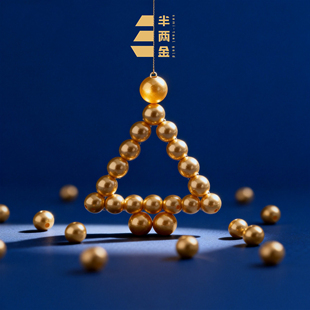 【半两金】足金999小金珠古法珠光面转运猫眼珠DIY散珠配件手串M