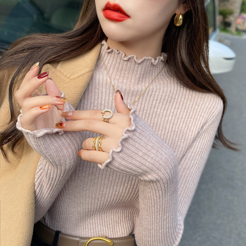 木耳边打底衫女秋冬内搭