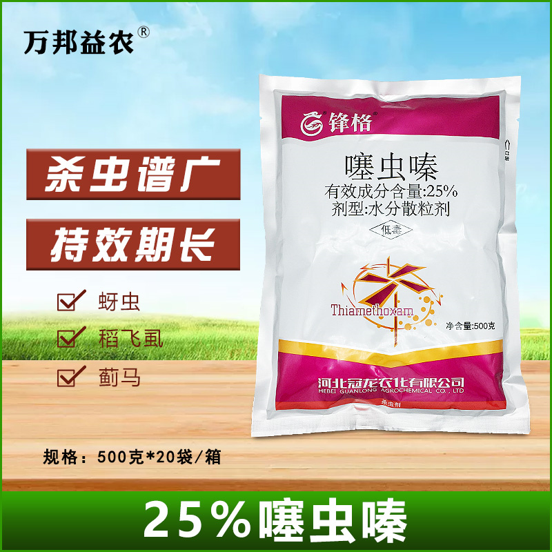 噻虫螓25%噻虫嗪水稻蔬菜玉米蚜虫稻飞虱蓟马农药杀虫剂500克锋格