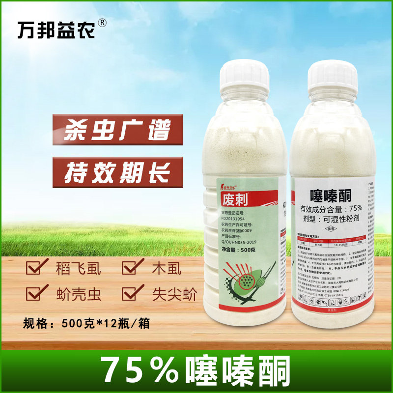 75%噻嗪酮蚧介壳虫木虱稻飞虱柑橘水稻多肉农药杀虫剂500克