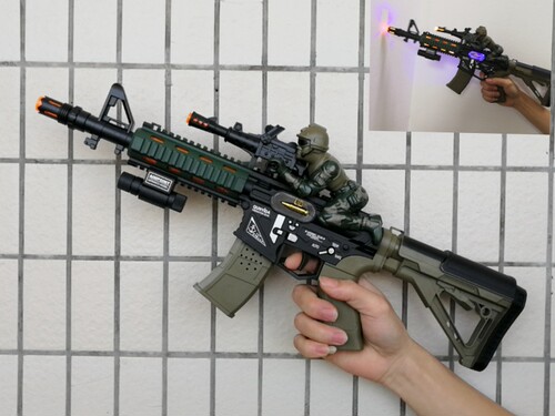 电动仿真模型灯光声音儿童冲锋抢