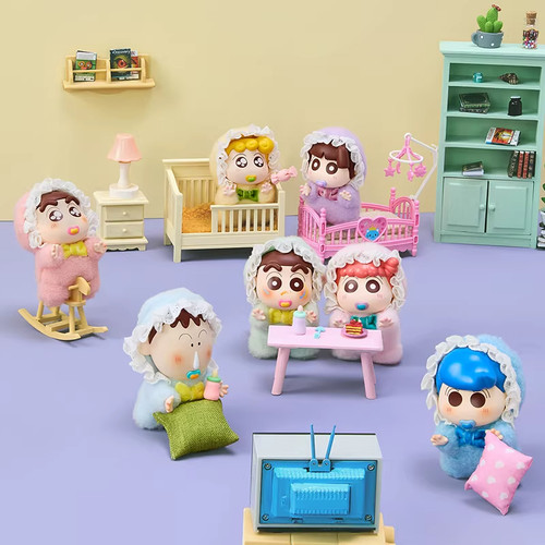 【官方正品】MINISO名创优品蜡笔小新baby系列搪胶毛绒盲盒挂件