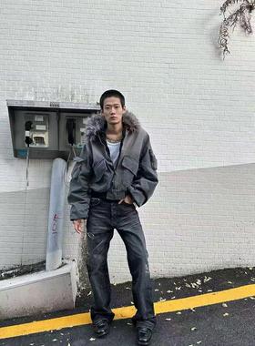 Baseplate改良版型N2bBomber夹克飞行员外套水洗可拆卸毛领座山雕