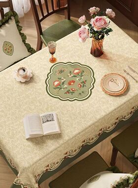 中式复古轻奢高级感桌布防水防油免洗防烫皮革餐桌垫桌面保护垫子
