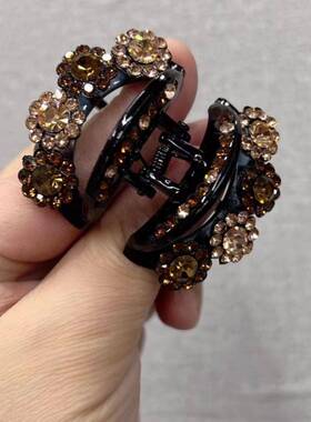 新款进口捷克钻抓夹高档镶水钻发夹女头发小夹子气质盘发发饰洋气