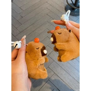 卡皮巴拉公仔吐吹泡泡玩偶水豚钥匙扣挂饰大鼻涕卡比扒拉吧啦挂件