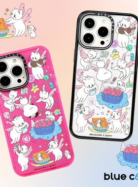【bluecorn】蓝色苞米联名Quevy插画师疗愈天使2 适用于iPhone 17 16 15 PRO MAX magsafe镜面磁吸防摔手机壳