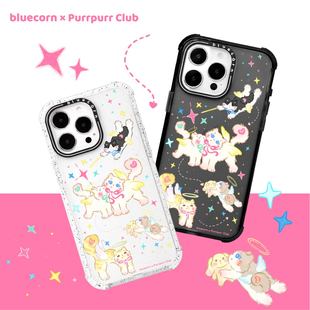 蓝色苞米×PurrpurrCLUB天使pipi猫适用于苹果iPhone 15ProMax防摔卡通手机壳磁吸magsafe bluecorn