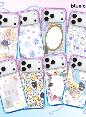 【bluecorn】蓝色苞米原创紫蓝奶方合集方形直角边手机壳适用于iPhone 17/16/15 PRO MAX magsafe磁吸保护套