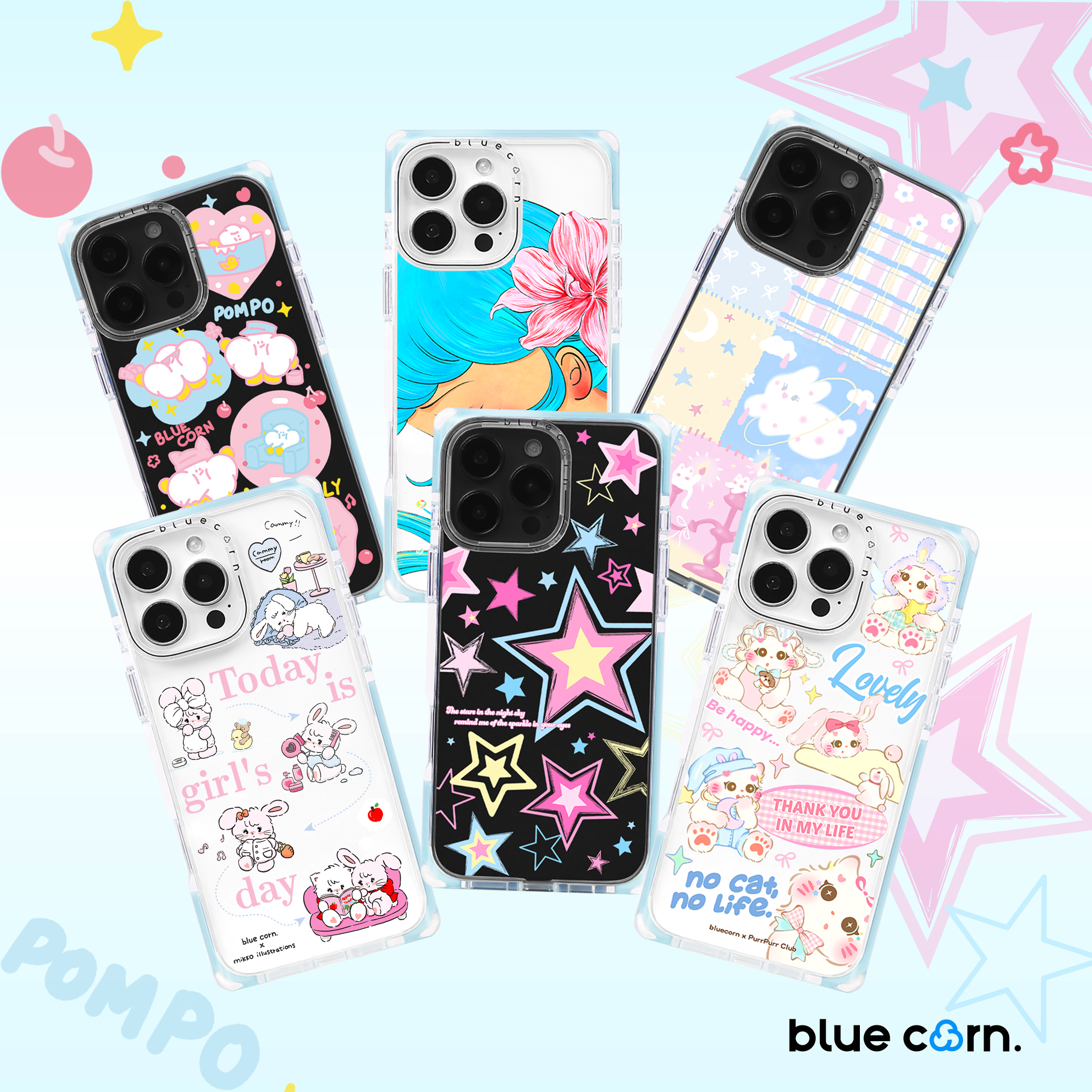 【bluecorn】蓝色苞米奶方Milkangle海盐布丁合集方形直角边手机壳适用于iPhone 16 15 PRO MAX 磁吸magesafe