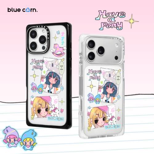 【bluecorn】蓝色苞米原创女孩贴纸适用于iPhone 17/16/15PRO/MAXmagsafe镜面磁吸防摔手机壳全包卡通保护套