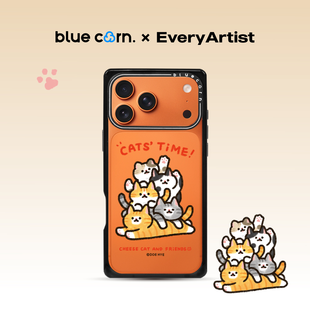 【bluecorn】蓝色苞米联名 猫咪时间适用于iPhone 17/16/15PRO/MAX magsafe镜面磁吸防摔手机壳全包保护套