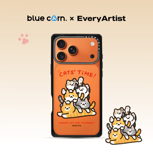 【bluecorn】蓝色苞米联名 猫咪时间适用于iPhone 17/16/15PRO/MAX magsafe镜面磁吸防摔手机壳全包保护套