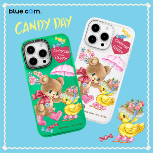 LUTRA撑伞 小熊适用于iPhone MAX bluecorn magsafe磁吸防摔手机壳保护套 15PRO 蓝色苞米联名Ms