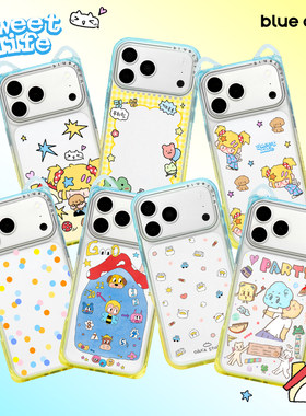 【bluecorn】蓝色苞米黄蓝圆角合集渐变色手机壳适用于iPhone 17/16/PRO/MAX air magsafe磁吸卡通全包保护套