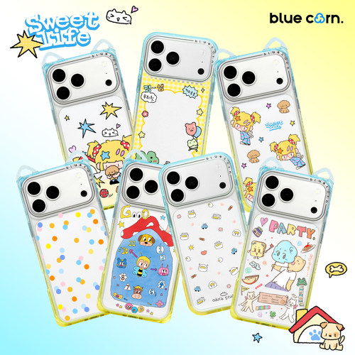 【bluecorn】蓝色苞米黄蓝圆角合集渐变色手机壳适用于iPhone 17/16/PRO/MAX air magsafe磁吸卡通全包保护套