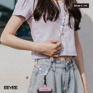 bluecorn 纯手工串珠通用斜跨手机链 伊亚伊珠光宝气百搭肩带长款