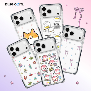 【bluecorn】蓝色苞米奥利黑复刻方形直角边适用苹果iPhone 17/16/15PRO/MAX镜面磁吸防摔手机壳全包保护套