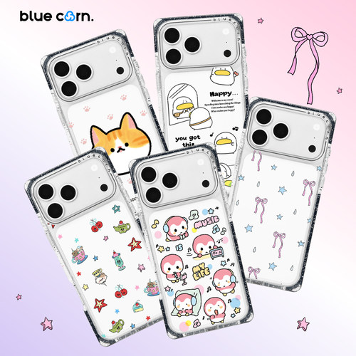 【bluecorn】蓝色苞米奥利黑复刻方形直角边适用苹果iPhone 17/16/15PRO/MAX镜面磁吸防摔手机壳全包保护套
