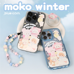冬天 蓝色苞米联名MIKKO暖融融 适用于iPhone17PROMAX16pro15magsafe磁吸防摔手机壳全包保护套 bluecorn