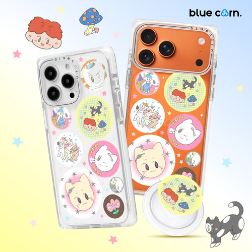 【bluecorn】蓝色苞米艺术家quevy猫猫故事适用于iPhone 17/16/15PRO/MAX magsafe 镜面磁吸防摔手机壳保护套