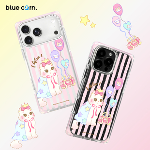 bluecorn MAX 蓝色苞米艺术家气球礼物pip适用于iPhone17 15PRO magsafe镜面磁吸防摔手机壳全包保护套