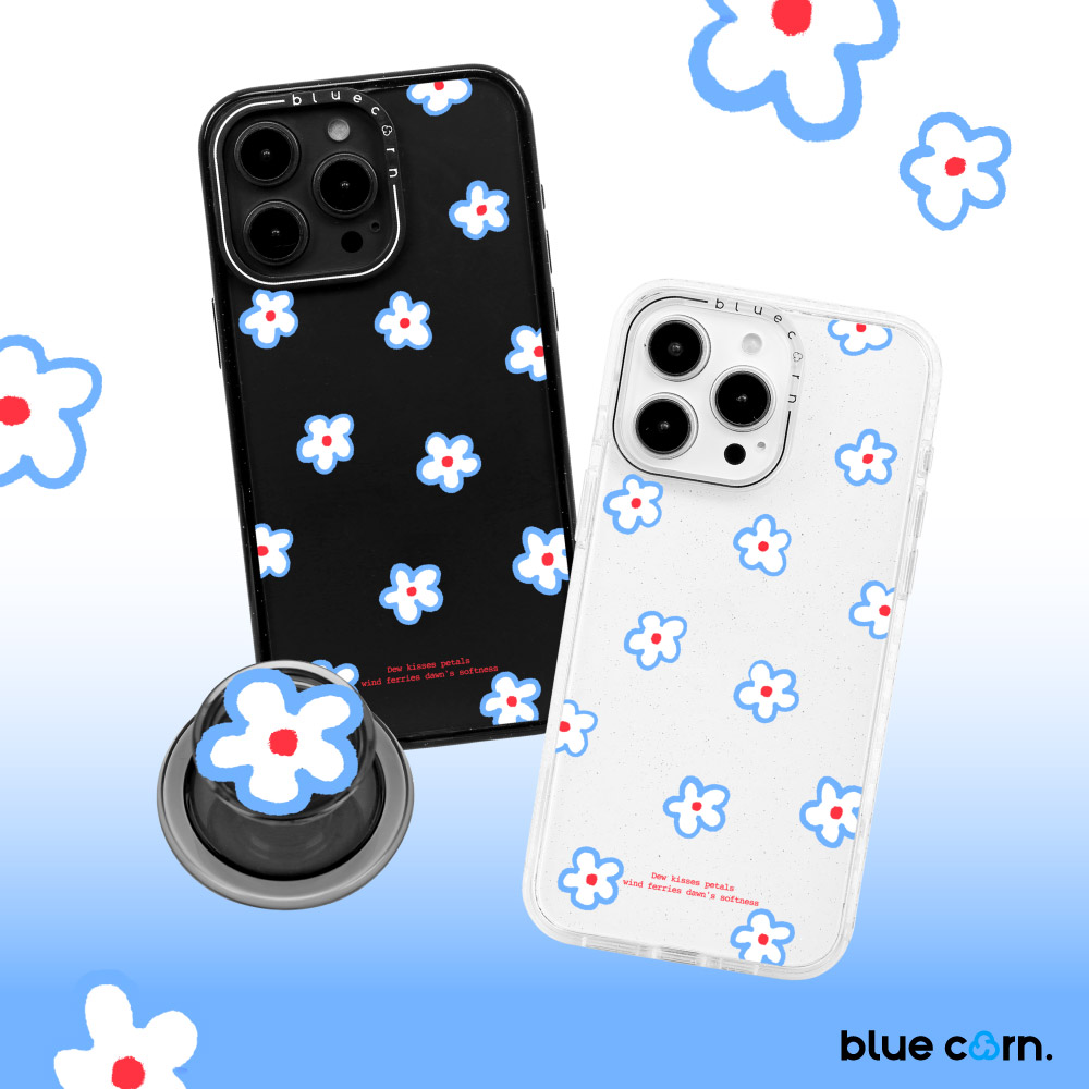 bluecorn蓝色苞米原创蓝色花花适用于苹果iPhone 17/16/15/pro/max 卡通magsafe 磁吸防摔手机壳保护套