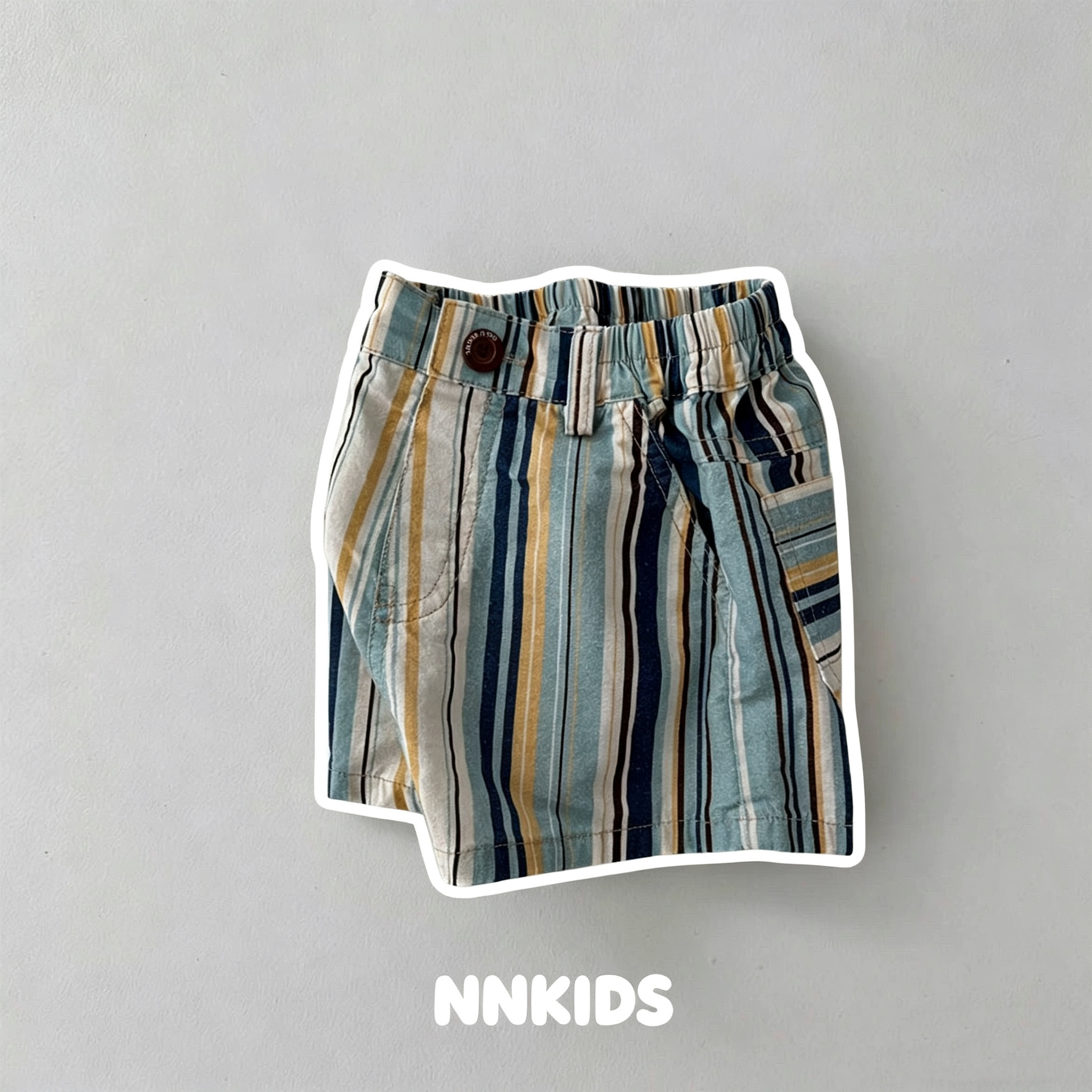 NNKIDS韩国进口正品GOU童装代购男女童儿童韩系竖条纹休闲裤短裤