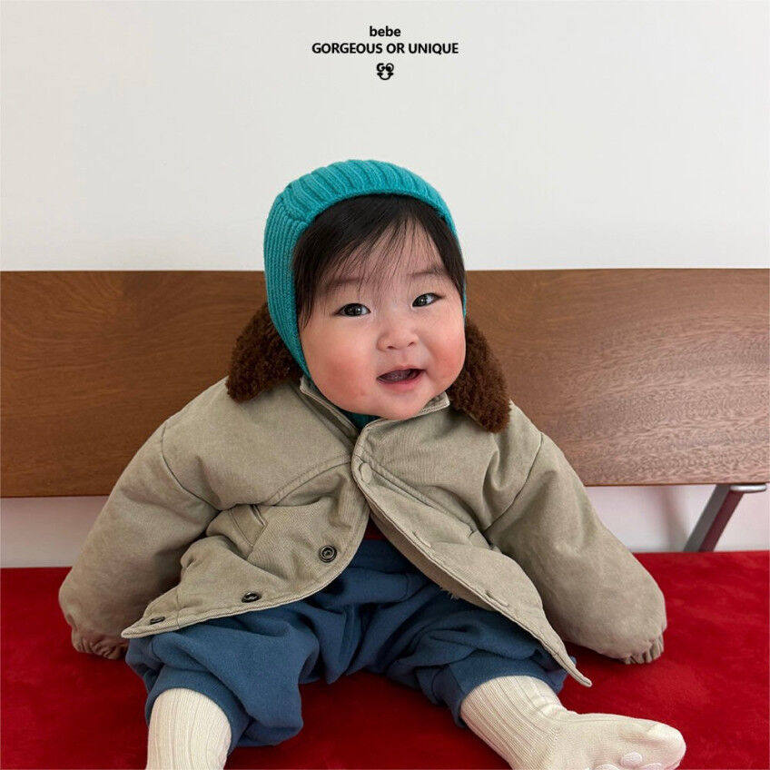 NNKIDS韩国进口正品童装代购GOUBB男女宝宝韩系翻领毛绒厚实外套