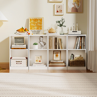钢制书架置物架落地组合柜家用客厅矮柜夹缝转角书柜阳台收纳柜子