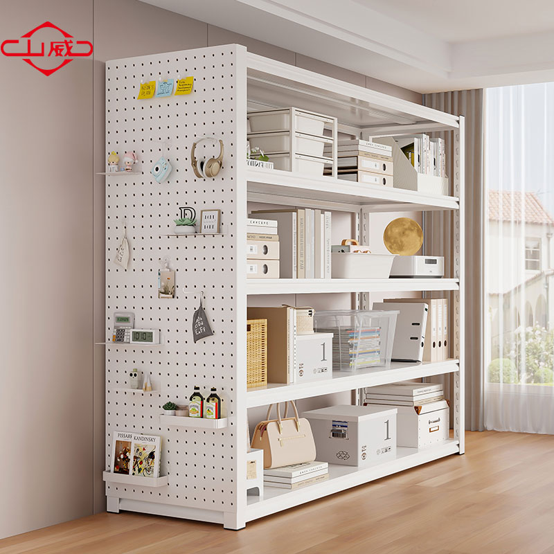 家用货架置物架落地多层储藏间阳台杂物收纳层架钢制超市快递展示